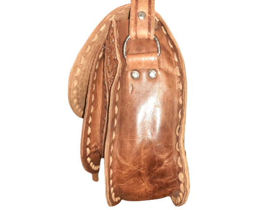 Bolso Redondo labrado Aro