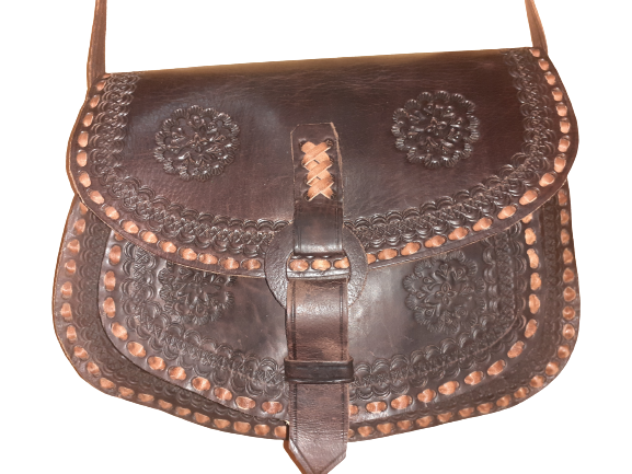 Bolso Redondo labrado Aro