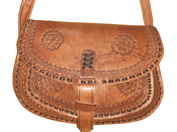 Bolso Redondo labrado Aro